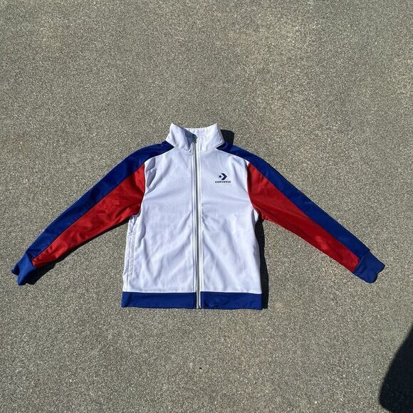 Converse Chuck Taylor Sweatshirt Boys Youth Large Regular White Full Zip Sports - Picture 1 of 6